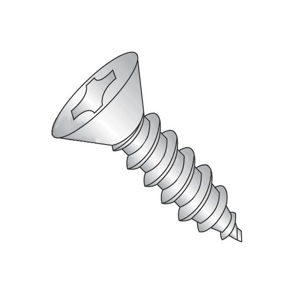 Newport Fasteners Self-Drilling Screw, #10 x 2 in, Plain 18-8 Stainless Steel Flat Head Phillips Drive, 1000 PK 882629-1000 - main